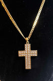 9ct Gold Necklace with 9ct gold & diamond Cross