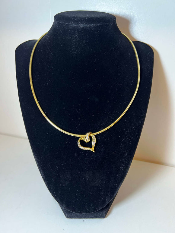 18ct Gold necklace and Diamond heart pendant