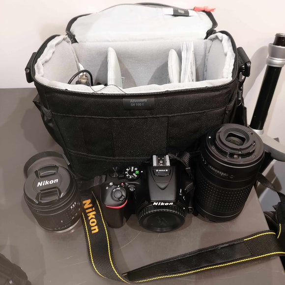 NIkon Digital Camera D5600 with 2 Lenses, Carry Bag and Universal Charger