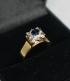 18ct Gold Ladies Diamond and Sapphire Ring