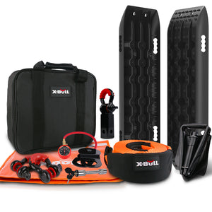 X-BULL Winch Recovery Kit 13PCS Recovery tracks /Snatch Strap Off Road 4X4 -FREE POSTAGE